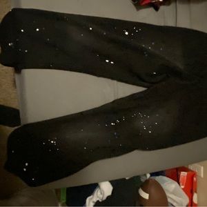 Black and blue ripped jeans